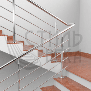 Перила с четырьмя ригелями из нержавеющей стали