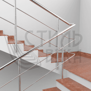 Перила с двумя ригелями из нержавеющей стали