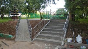 Уличные перила из нержавеющей стали с тремя ригелями