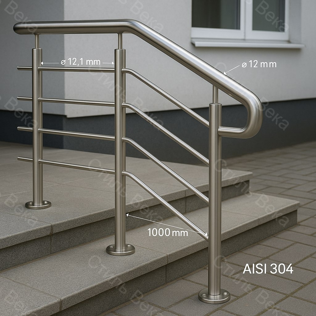 Перила из нержавеющей стали с четырьмя ригелями — изображение 2