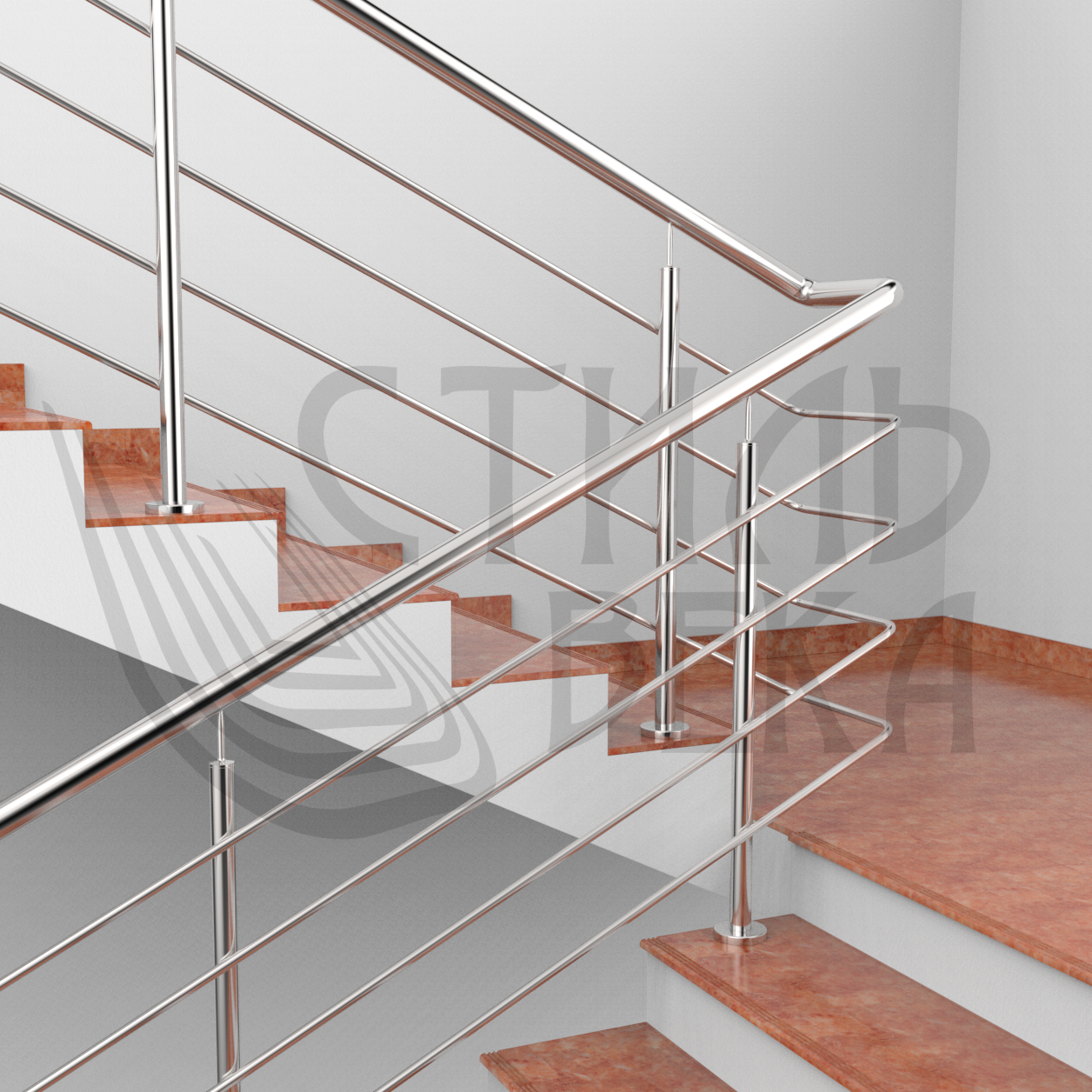 Ограждение с четырьмя ригелями