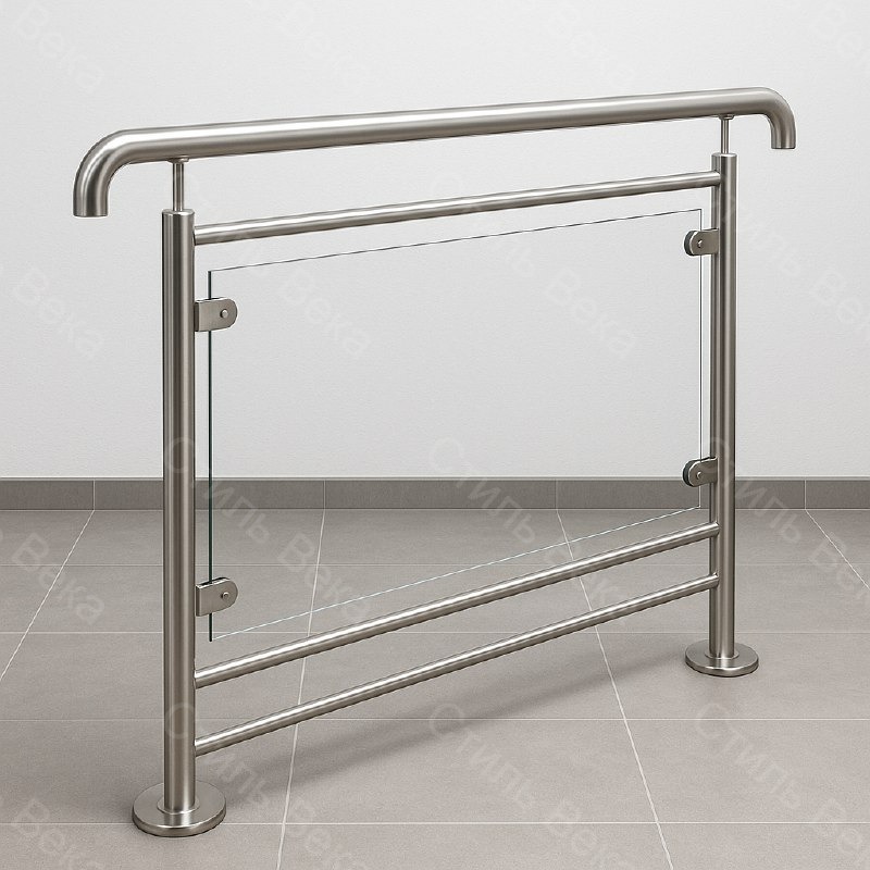 Перила из нержавеющей стали со стеклом