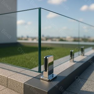 Цельностеклянное ограждение кровли без поручня