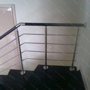 Перила четыре ригеля с поручнем из пвх