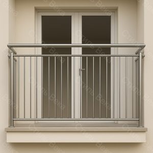 Ограждение балкона из нержавеющей стали с вертикальным заполнением