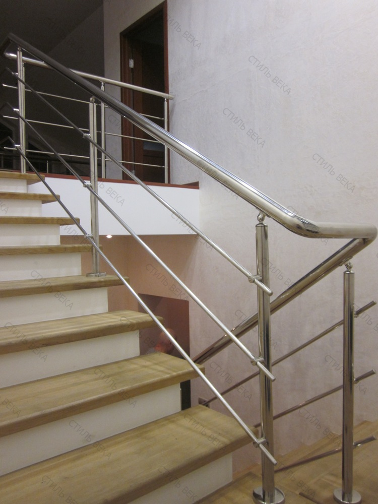 Перила с тремя ригелями из нержавеющей стали — изображение 2