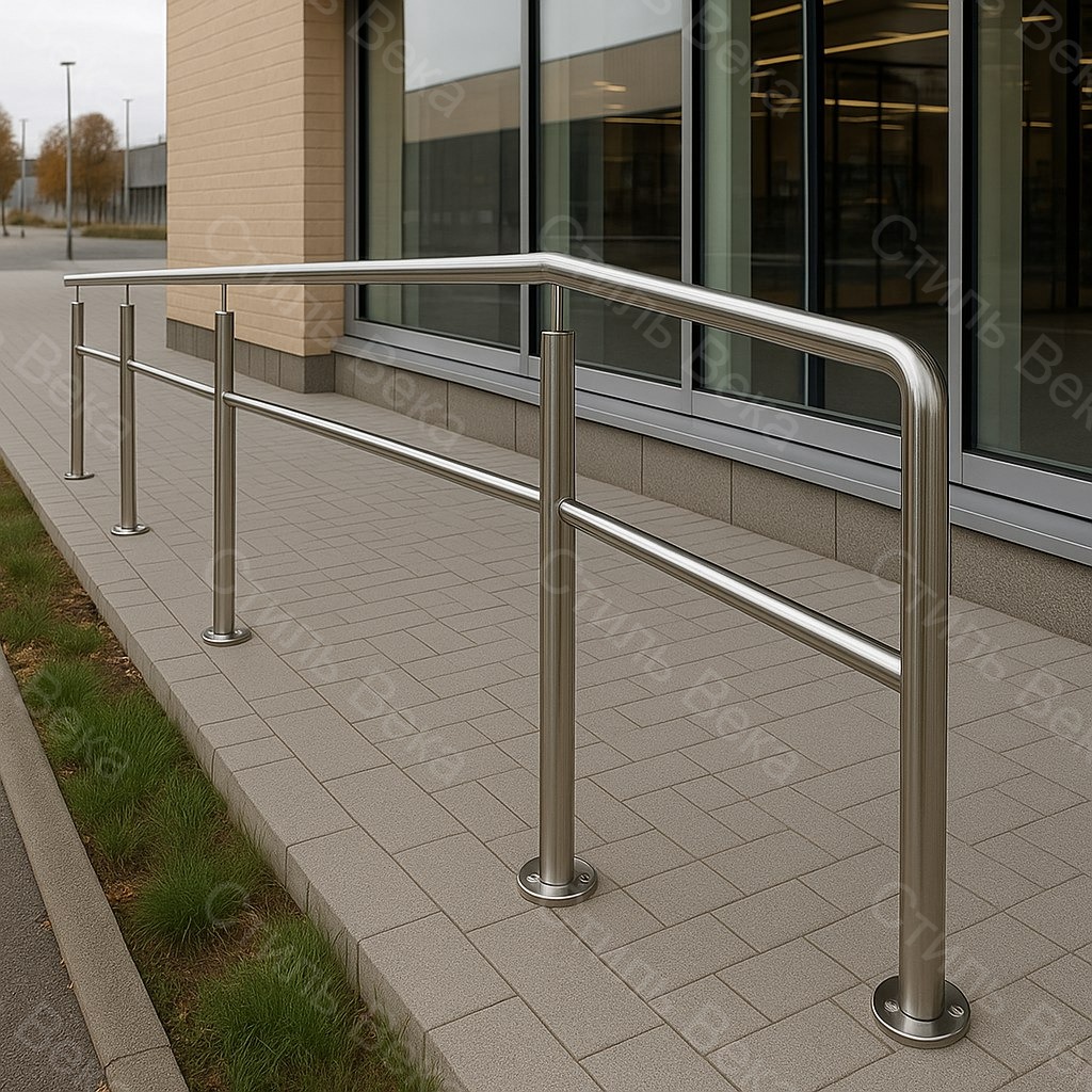 Ограждение нержавеющая сталь, круглая труба, 1 ригель.