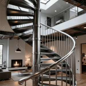 Винтовые лестничные перила с гнутым поручнем