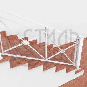 Перила из профиля с диагональным заполнением