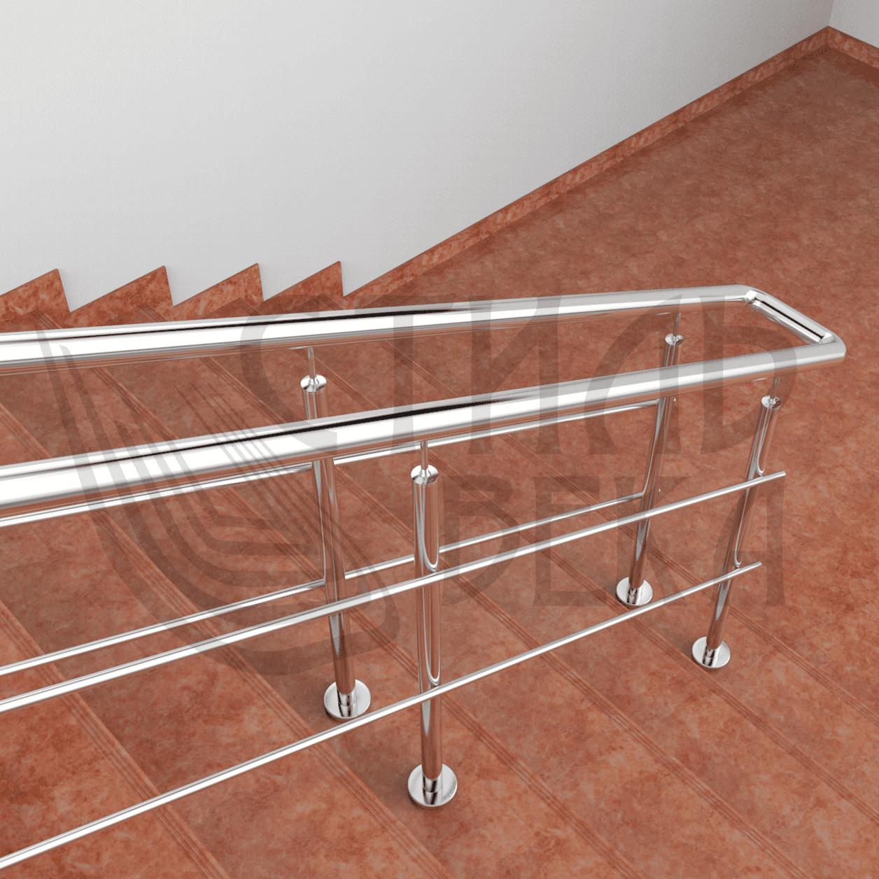 Разделитель потоков из нержавеющей стали, две стойки в ступень