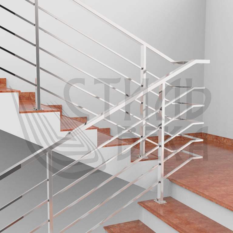 Перила из прямоугольной, квадратной трубы из стали